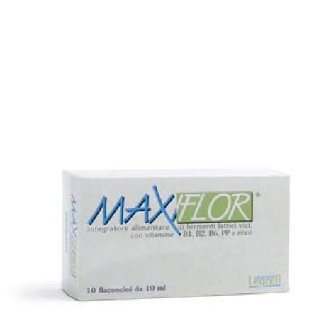 Maxiflor 10 Flaconi Legren|Integratore alimentare di FERMENTI LATTICI