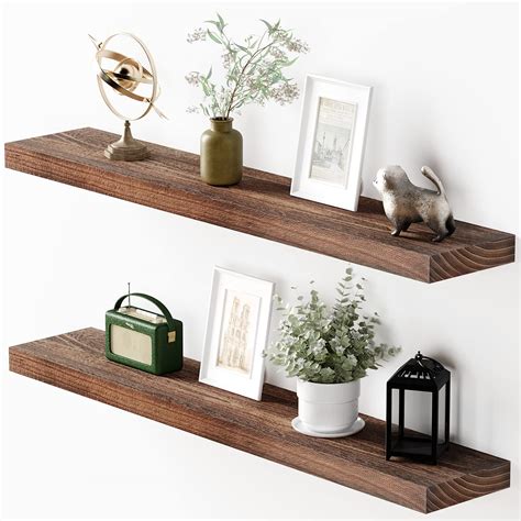 Vertorgan Floating Shelves Wood Wall Shelves Rustic Wall Mounted Floating Shelf With Large