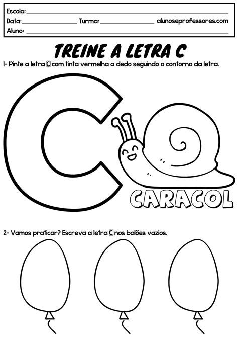 Atividade Letra C Para Colorir Desenhos Para Pintar E 3e5