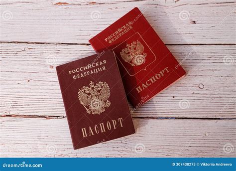 Russian Passports Isolated On Wood Background Stock Image Image Of