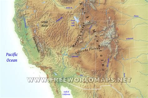 Southwestern Us Physical Map