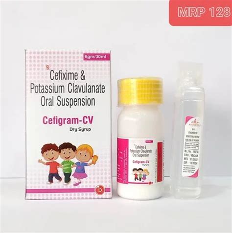 Cefigram Cv Cefixime Potassium Clavulanate Oral Suspension Dry Syrup