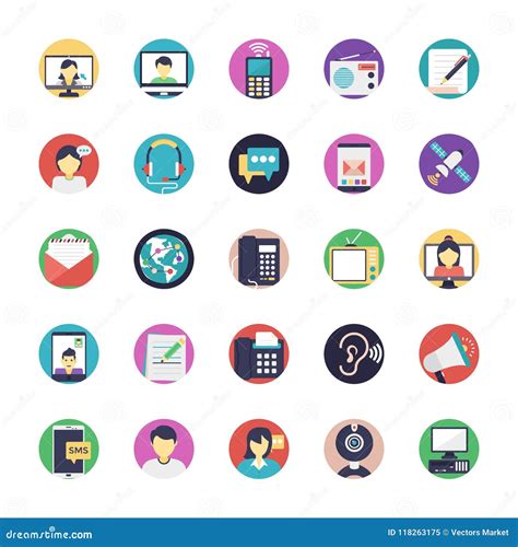 Communication Flat Icons Stock Illustration Illustration Of Walkie