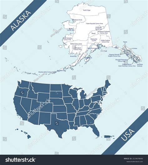 Alaska County Map Graphic Illustration Stock Vector Royalty Free 2119078640