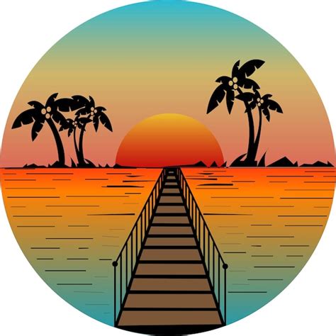 Fondo De Puesta De Sol Vector Premium