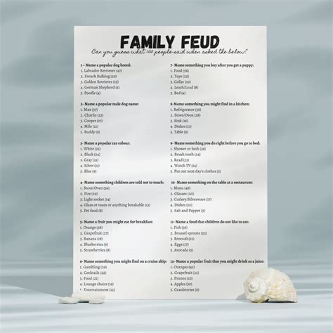 Family Feud Quiz Game Family Games for All Ages Quizzes INSTANT ...