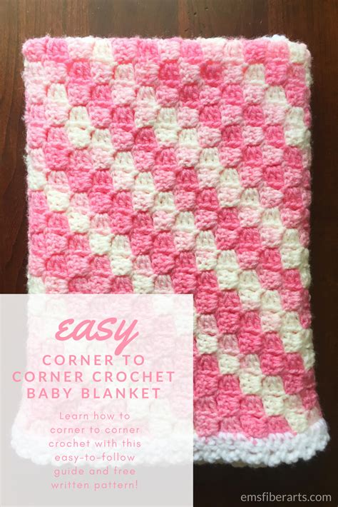 Easy Corner To Corner Crochet Baby Blanket Em S Fiber Arts