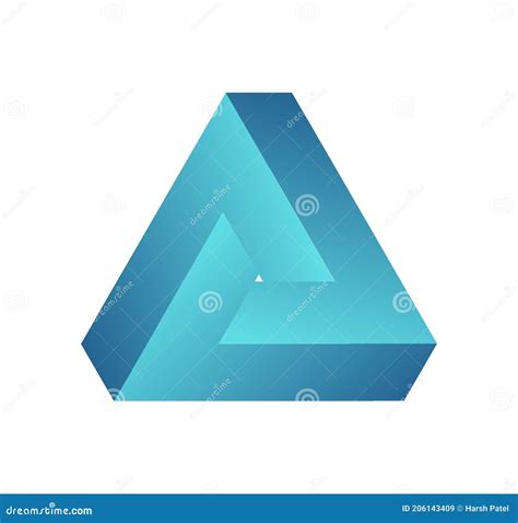 Impossible Shape Penrose Optical Illusion Vector Illustration Stock