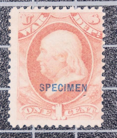 Scott O S Cents War Official Specimen Overprint No Gum Ai Scv