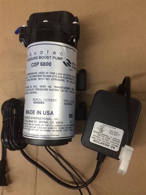 Booster Pump Aquatec Cdp 6800 Reverse Osmosis Water Filter Rodi Boost Pressure Ebay