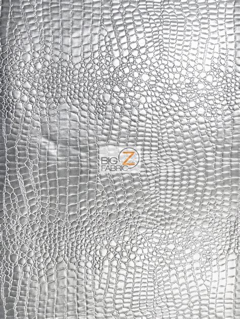 Wholesale Silver Vinyl Embossed Shiny Alligator Fabric DuroLast