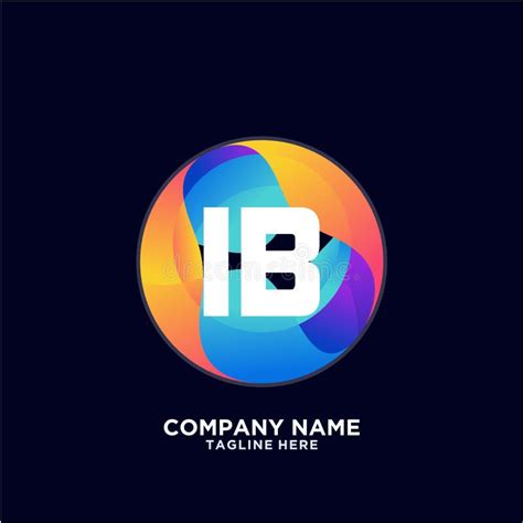 IB Initial Logo With Colorful Circle Template Vector Stock Vector