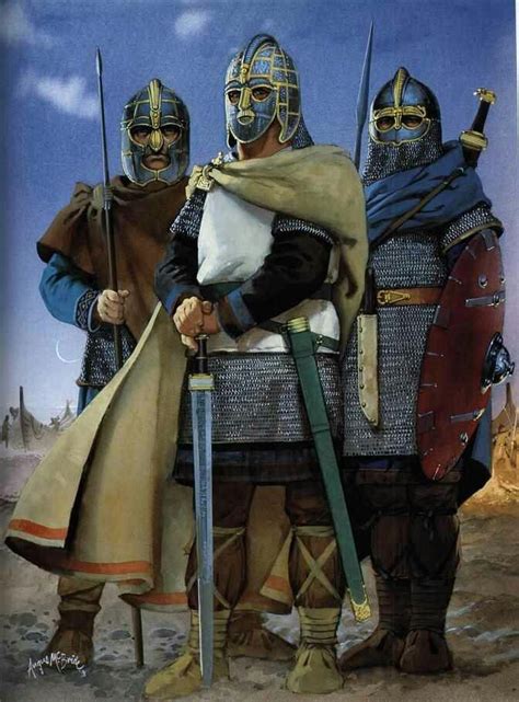 Anglo Saxon Thegns Warriors Illustration Historical Warriors Saxon