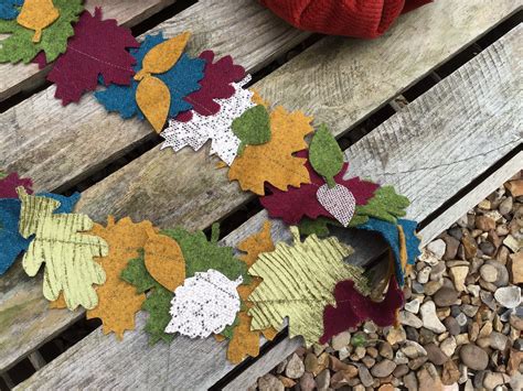 Handmade Felt Autumn Leaves Garland And Set Of Decorative Etsy