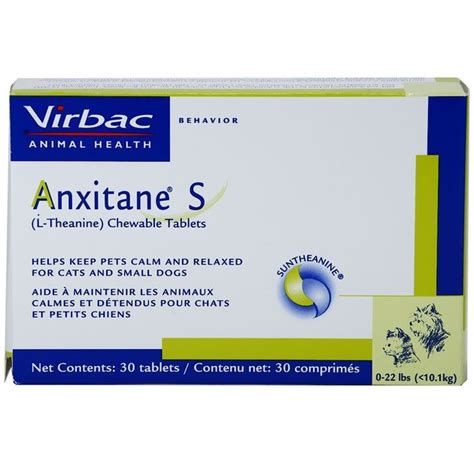 VIRBAC Anxitane (L-Theanine) Small Chewable Dog & Cat Tablets, 30 count ...