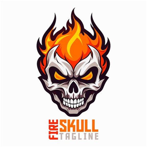 Premium Vector Illustrated Flaming Skull Logo A Striking Emblem For