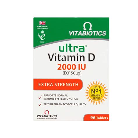 Vitabiotics Ultra Vitamin D3 2000 Iu 96 Tablets Aesthetic Today UAE