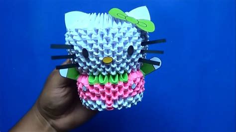 Origami 3d Hello Kitty Tutorial Origami 3d Origami 3d Papiroflexia