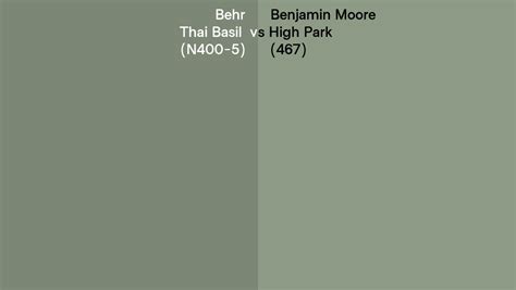 Behr Thai Basil N Vs Benjamin Moore High Park Side By Side