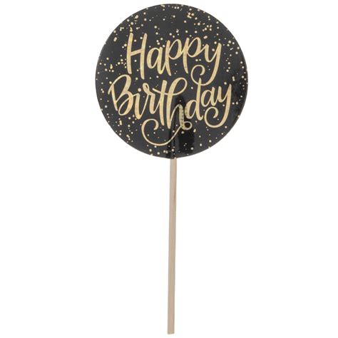 Comer Lijadoras Irregular Gold Happy Birthday Cupcake Toppers Becerro