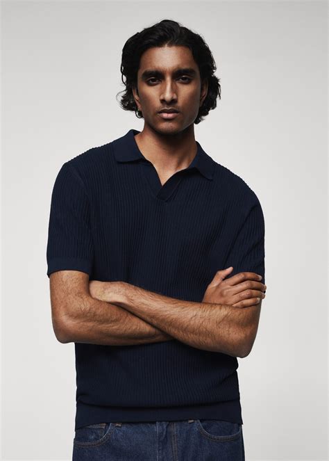 Ribbed Cotton Polo Shirt Men Mango Man United Kingdom