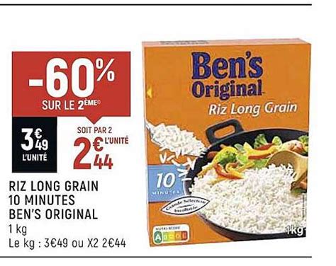 Offre Riz Long Grain 10 Minutes Ben S Original Chez Vival