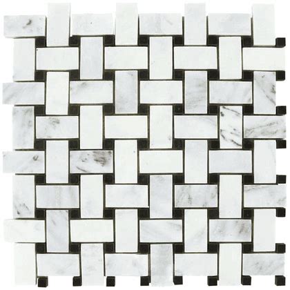 Basketweave Carrara Venato Honed Mosaic