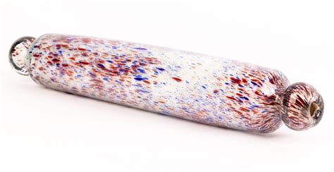 Nailsea Hand Blown Antique Glass Rolling Pin With Colored Inclusions For Sale At 1stdibs