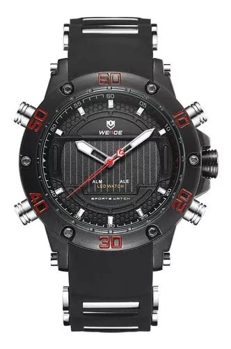 Reloj Weide Anadigi Wh 6910 Para Hombre Negro Y Rojo MercadoLibre