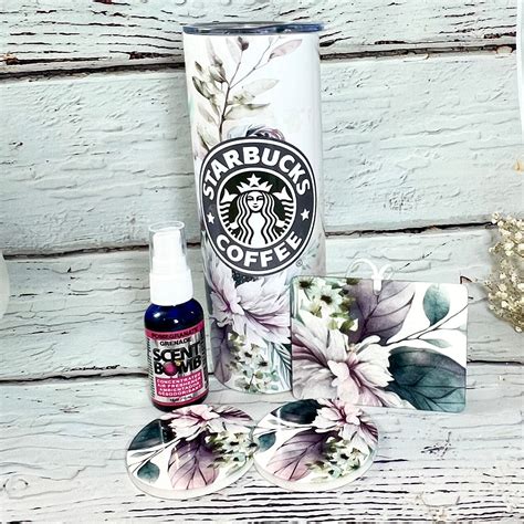 Mega Gift Set - Floral Starbucks 20 oz Tumbler, pair of matching ceram – Wild Doe Tee Co