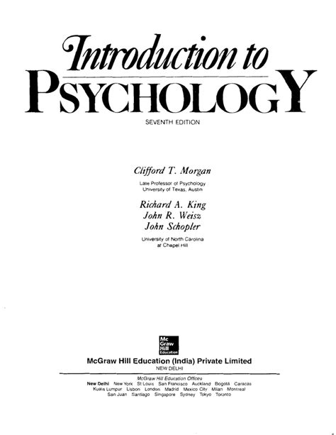 Introduction To Psychology Seventh Edition