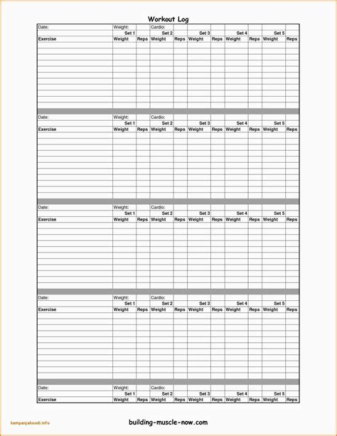 Gym Workout Spreadsheet Template | PDF Template