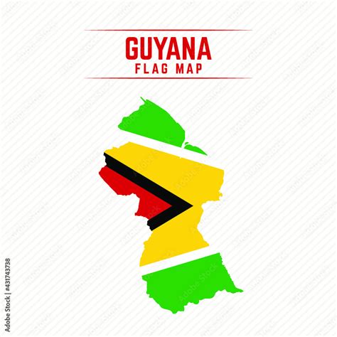 Flag Map of Guyana. Guyana Flag Map Stock Vector | Adobe Stock