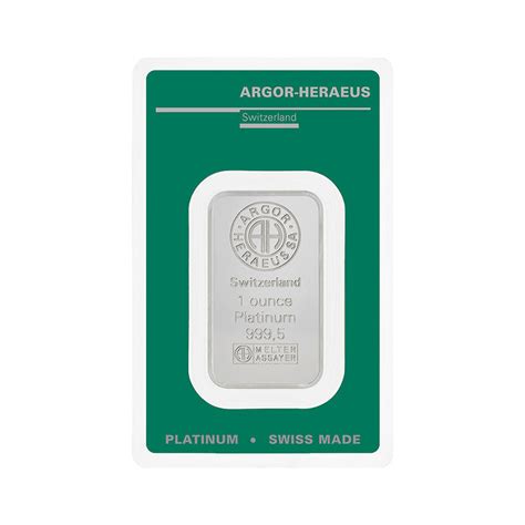 Investiční platinový slitek 1 Oz Argor Heraeus