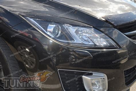 Реснички на фары Мазда 6 GH (накладки фар Mazda 6 GH, 2008-2012 ...