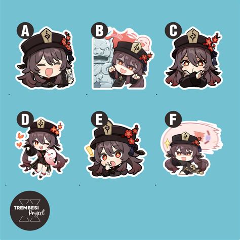 Jual Sticker Hutao Genshin Impact Stiker Vinyl Anime Hutao Chibi