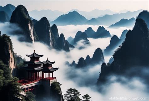 Chinese Ink Painting: Famous Chinese Mountains | Stable Diffusion Online