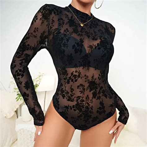 Women S Tight Transparent Sexy Seductive Jumpsuit See Through Mesh