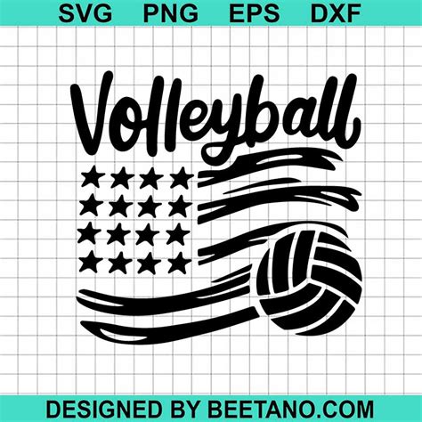 Volleyball American Flag SVG Volleyball Lover SVG Volleyball Dad SVG