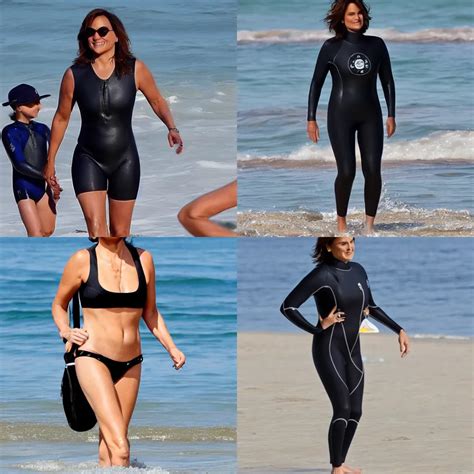 Mariska Hargitay Wearing A Full Body Wetsuit At The Stable Diffusion