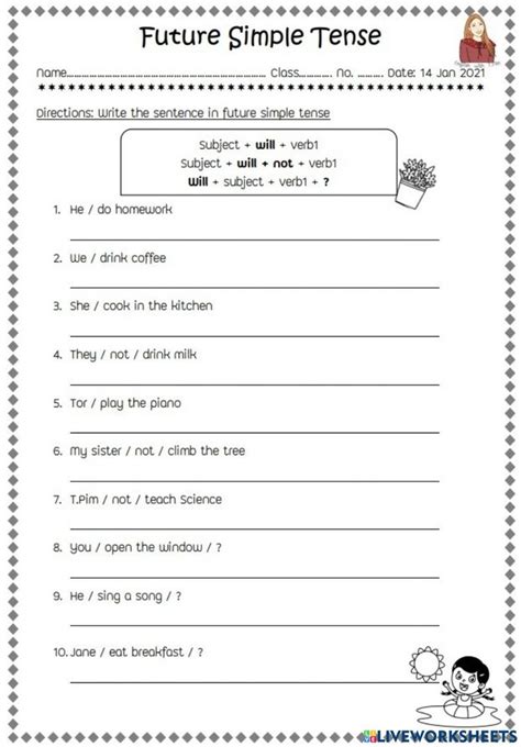 Future Simple Tense Worksheet