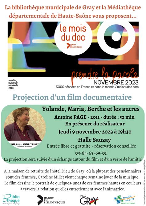 Le Mois Du Doc Projection Film Ville De Gray