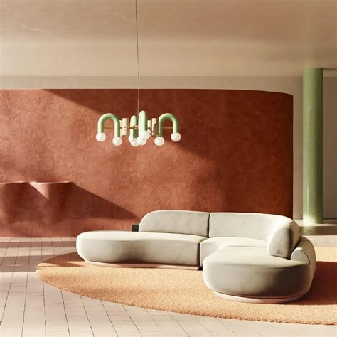 Organic Modern Off White Boucle Upholstery Wood Base Naked Modular Sofa Combo Modular Sofa