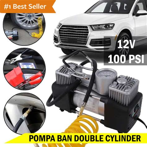 Pompa Ban Double Cylinder Kompresor Mobil Motor Truk Bus Compressor