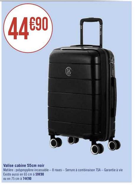 Promo Valise Cabine 55cm Noir chez Géant iCatalogue fr