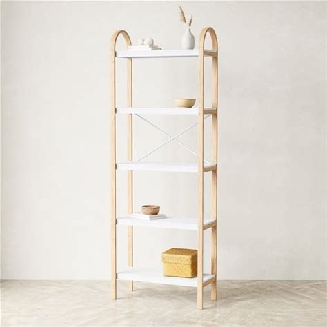 Étagère autoportante Bellwood par Umbra en bois blanc et naturel à 5