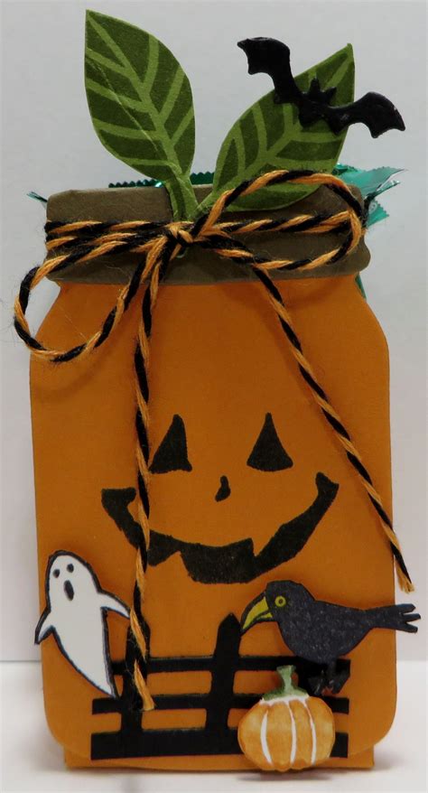 Stampin Up Everyday Jar Pumpkin Treat Holder Boxes Designed By Lynn