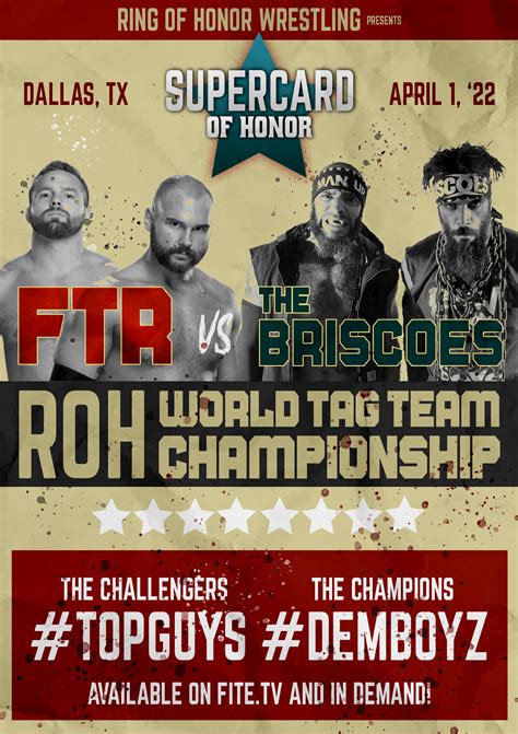 Old School Poster For The Upcoming FTR Vs The Briscoes Match R