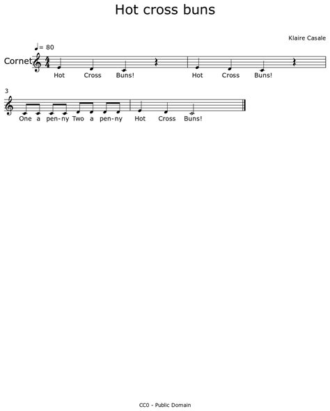 Hot Cross Buns Sheet Music For Trumpet