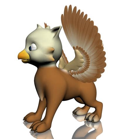 3ds Cute Baby Griffin Rigged